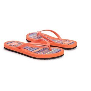 Essentials by MUK LUKS Camellia Flip Flops Women's Sz L 9-10 Sandals Orange NEW